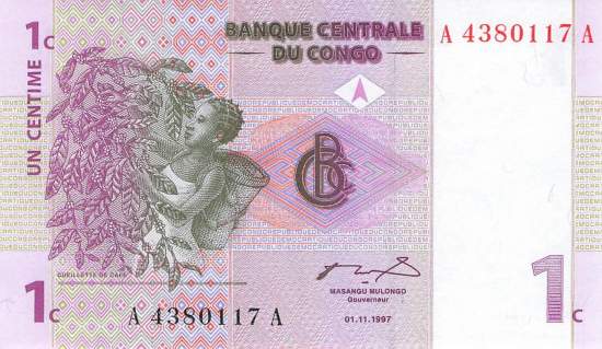 Kongo p.80 1 Centime  1997